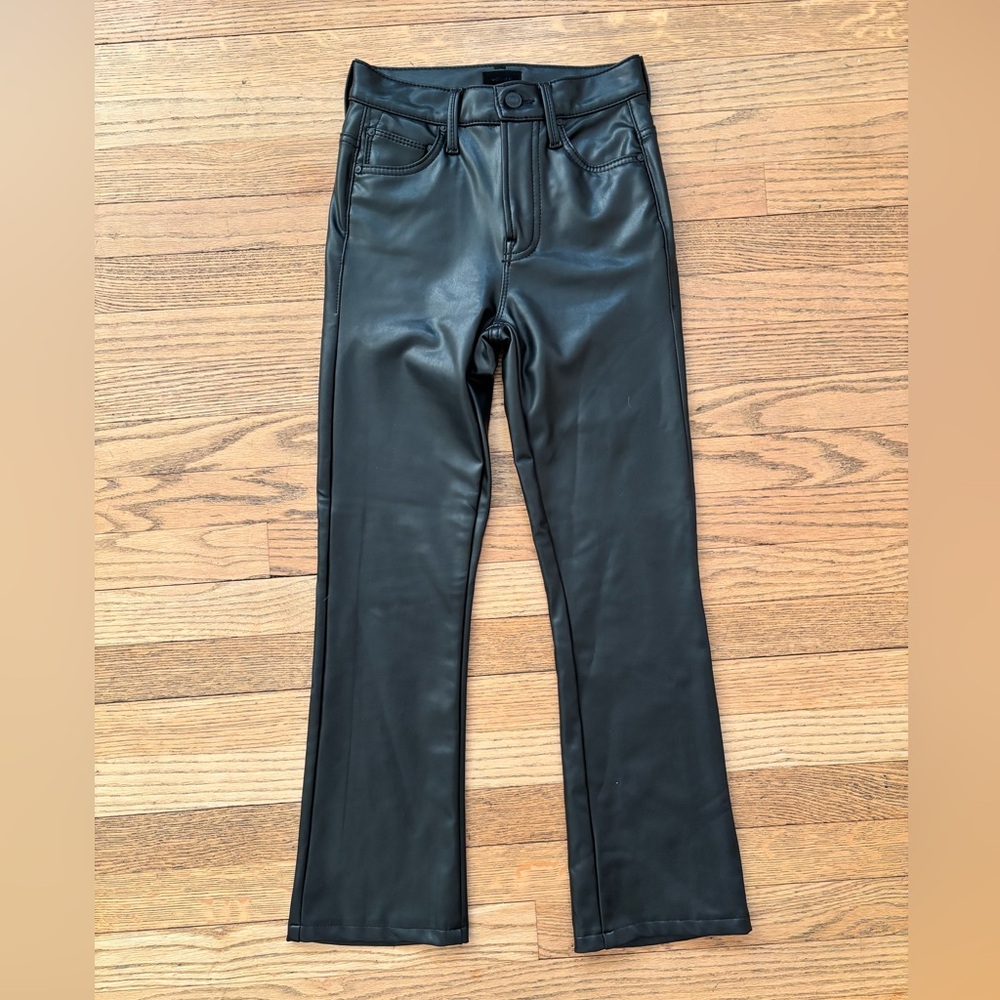 MOTHER The Insider Faux-Leather Ankle Flare Jeans in Faux Show